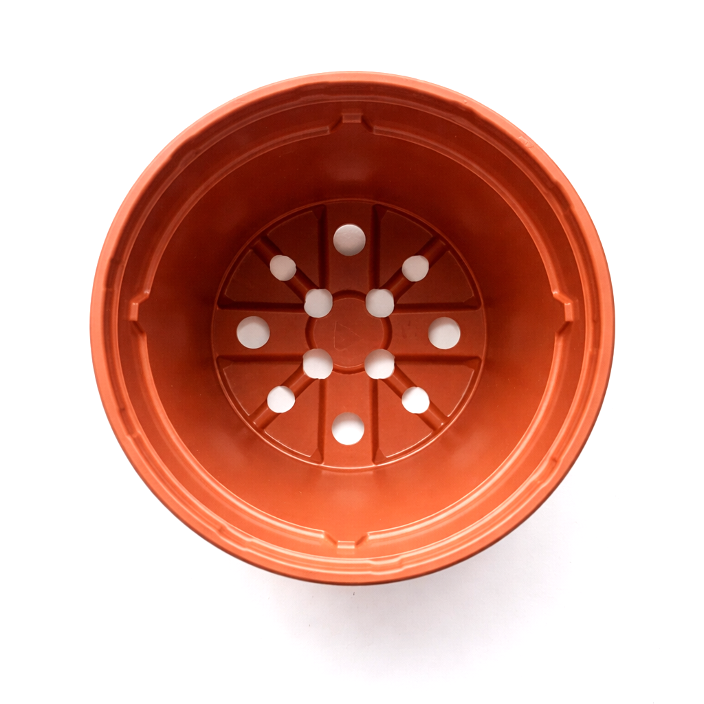9cm plastic Grow Pot Terracotta Toms Plant Pots Above