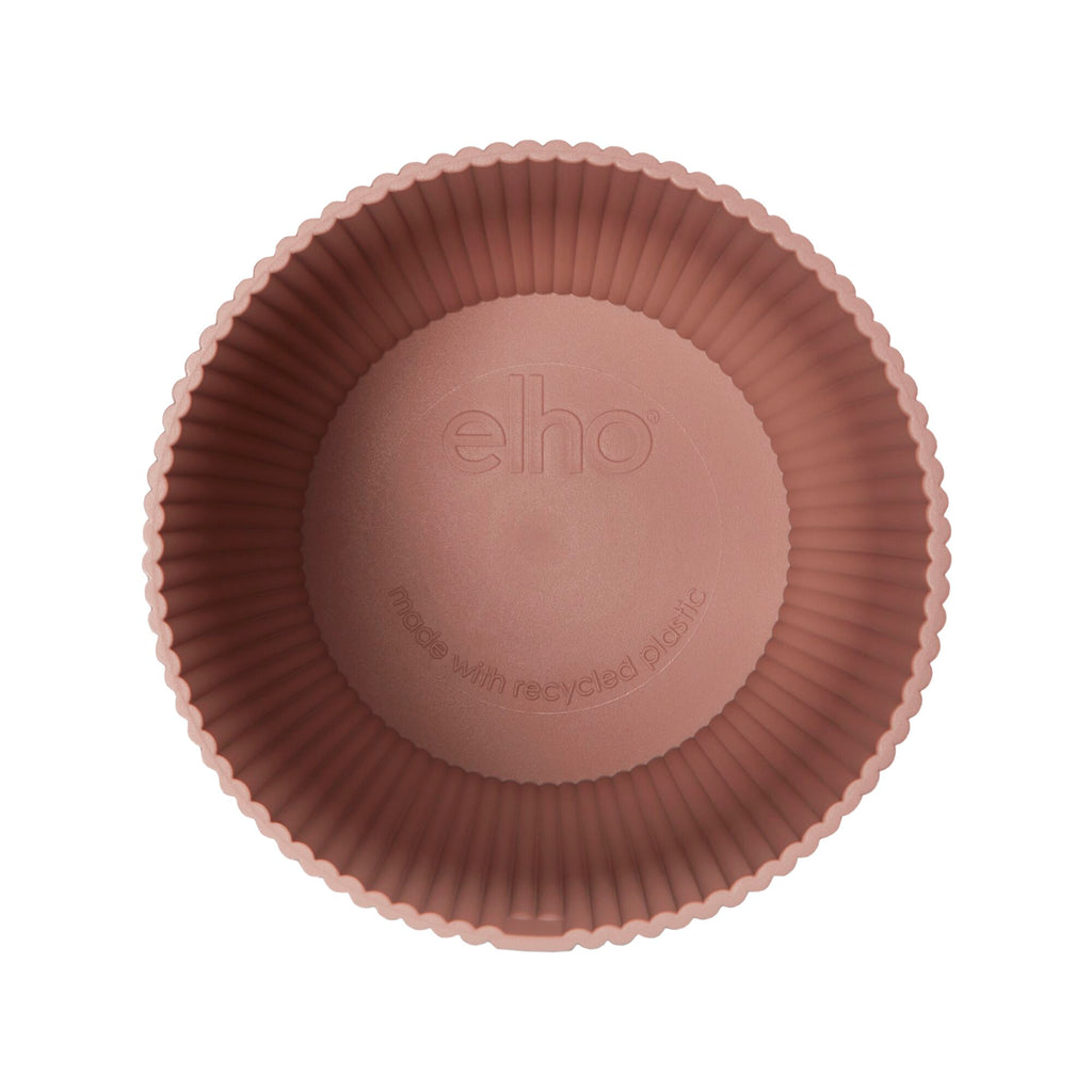 Delicate Pink Elho Vibes Round pot from above, showing inside design.